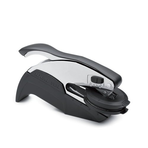 970041 Ideal Sello en secco, negro, cromo o rosa, grabado realizado con láser, Tamano 41 mm